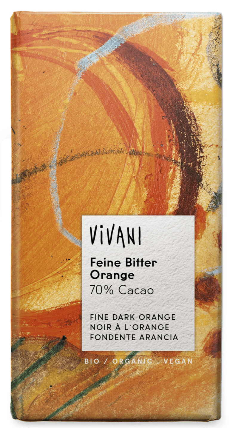 Mørk sjokolade m/appelsin - 100g - økologisk - Vivani