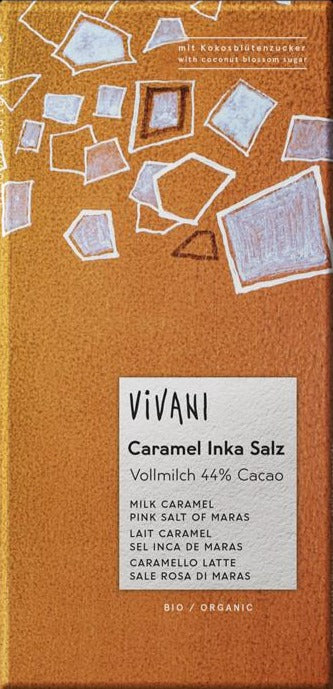 Melkesjokolade Caramel Inka Salz - 80 g - økologisk - Vivani