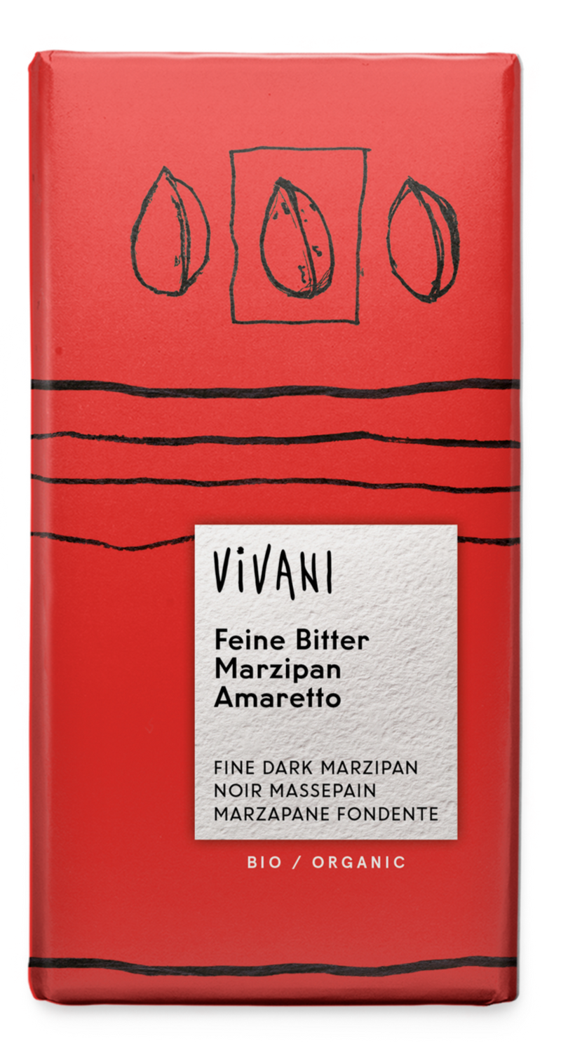 Mørk sjokolade Marsipan Amaretto - 100 g - økologisk - Vivani