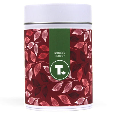 Liten boks til te med rød dekor (0.6 liter)
