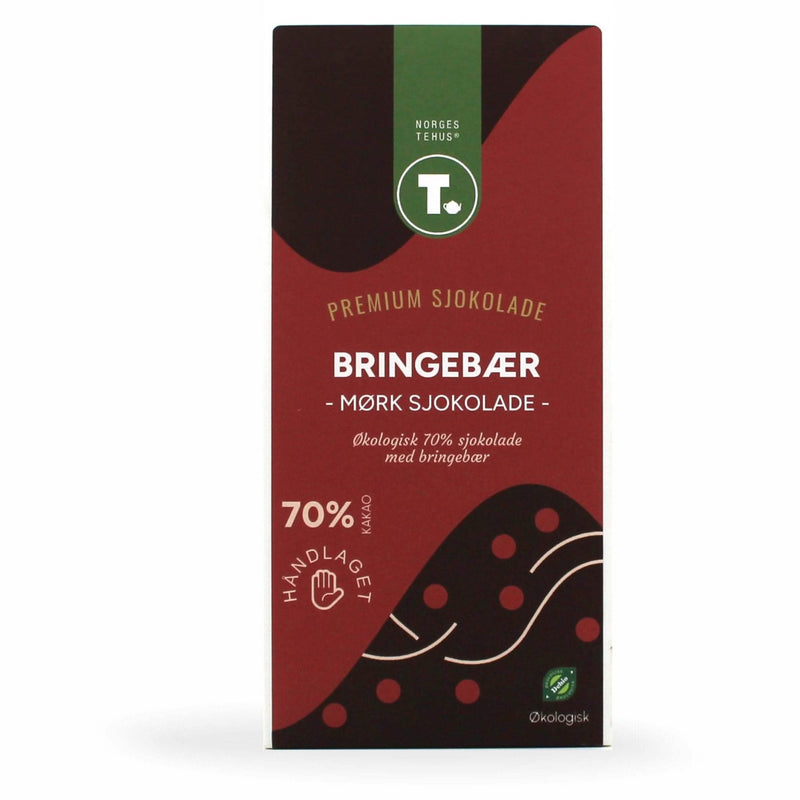 Mørk sjokolade 70% - Bringebær - økologisk
