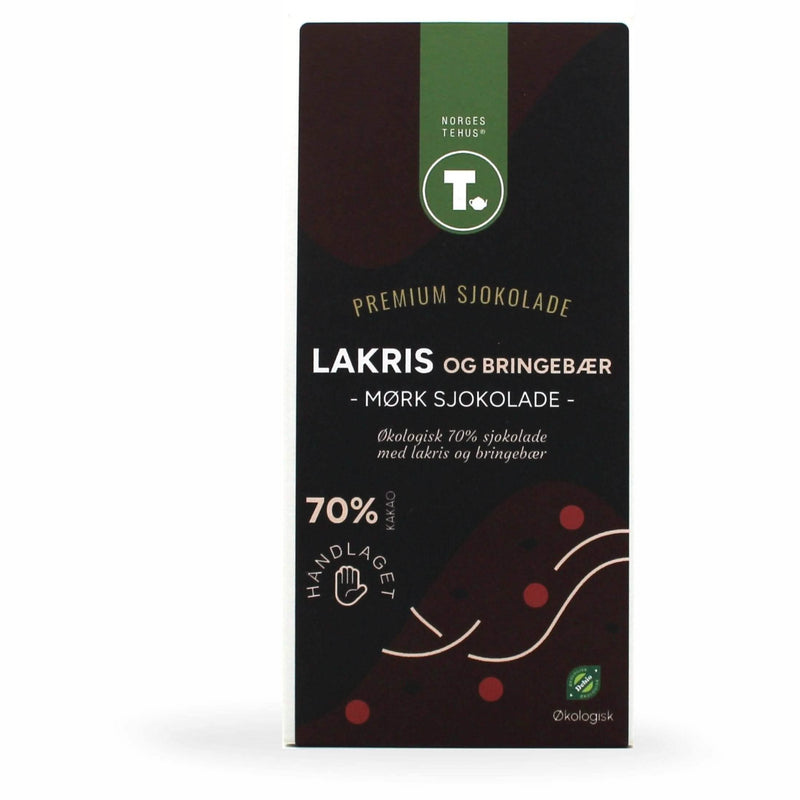 Mørk sjokolade 70% - Lakris - økologisk