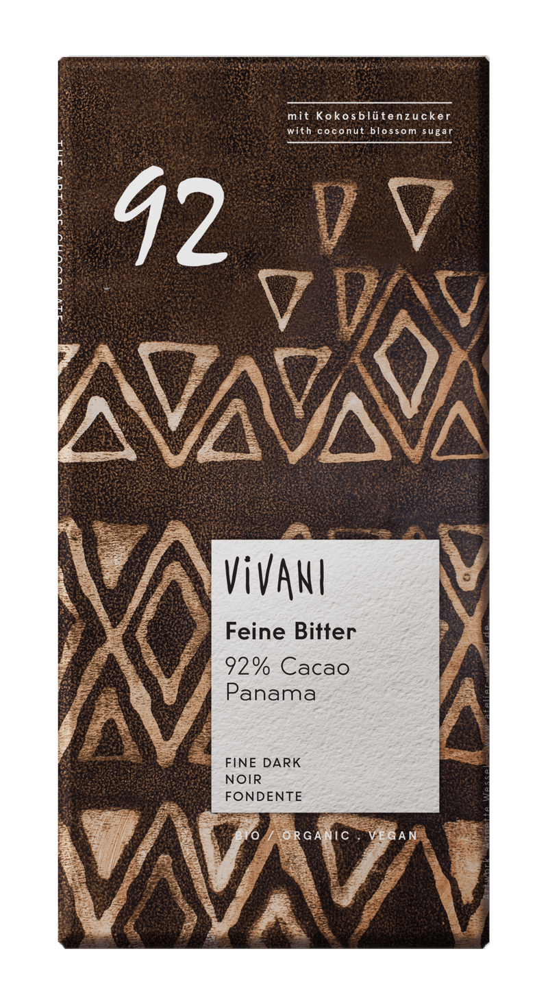 Dark chocolate 92% - 80g - organic - Vivani