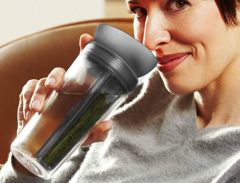 Travel cup with built-in filter 