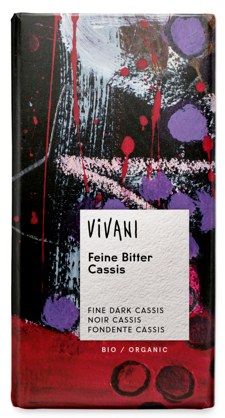 Dark chocolate with blackcurrants - 100 g - organic - Vivani